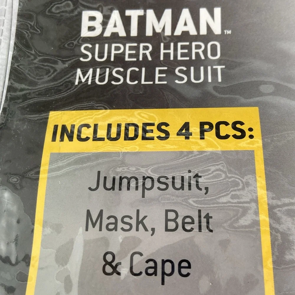 DC Comics Batman Black and Blue Muscle Costume with Gold Belt